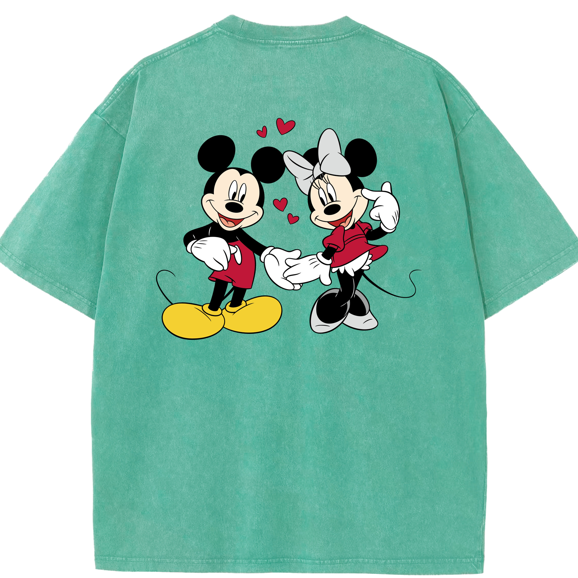 （画像用） ミッキーマウス Mickey Mouse 綿100% ヴィンテージ風 半袖Tシャツ（背面プリント）